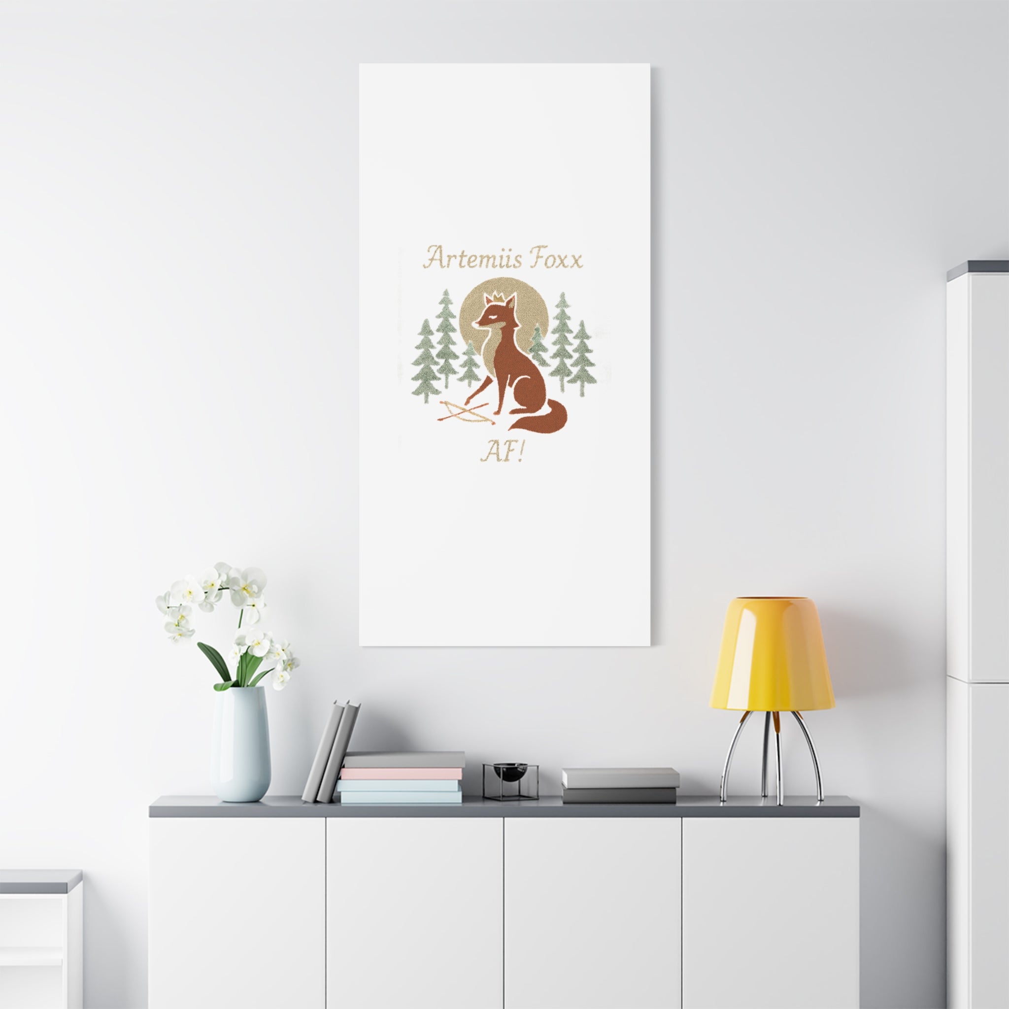 Artemiis Foxx crown fox illustration Matte Canvas