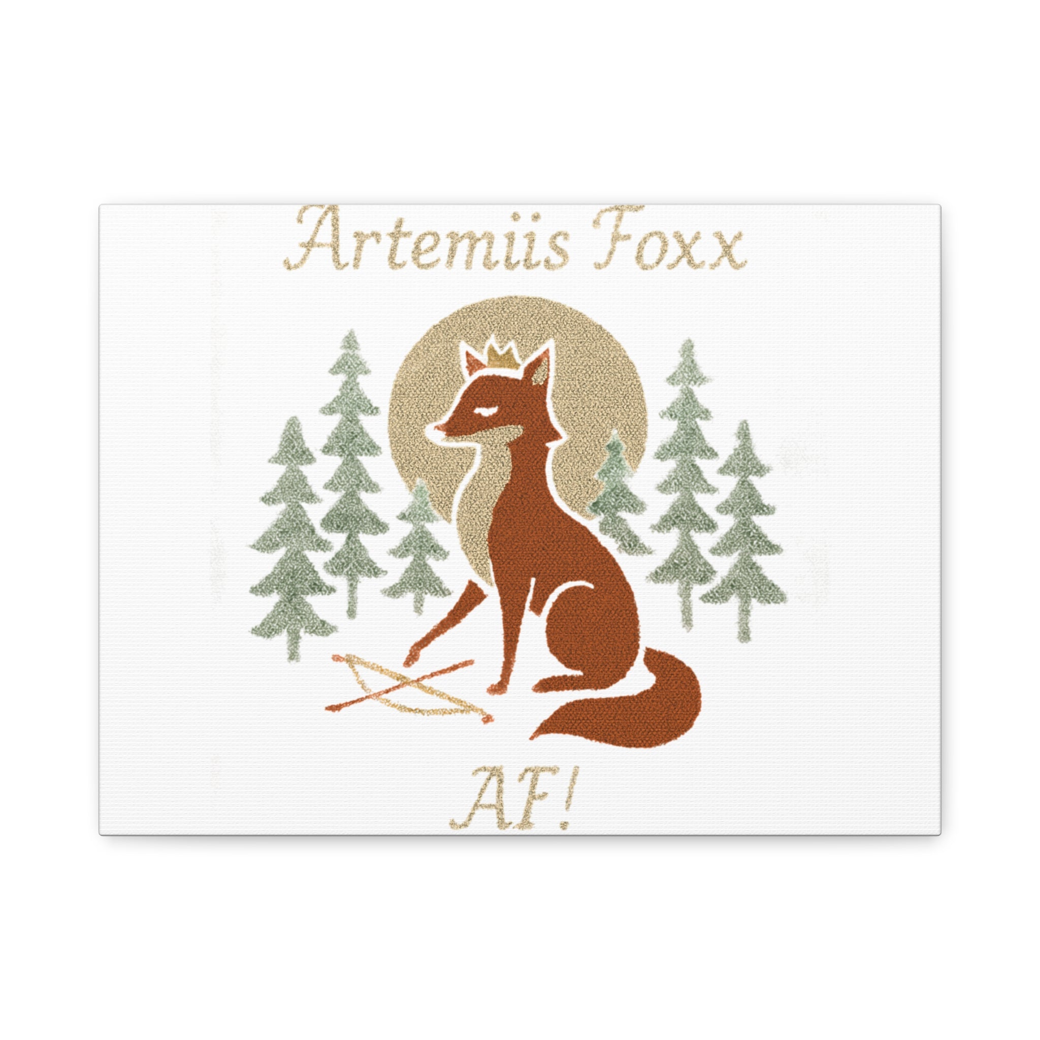 Artemiis Foxx crown fox illustration Matte Canvas