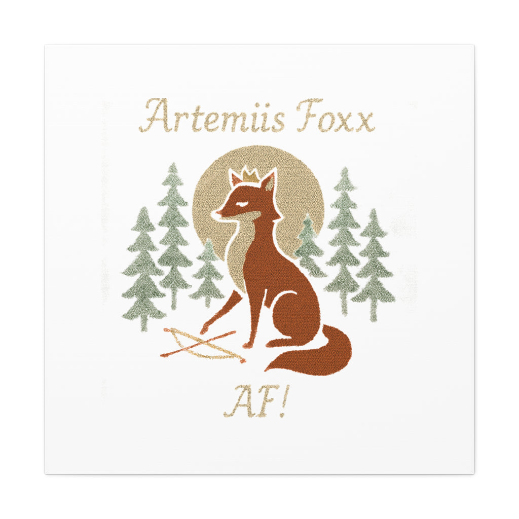 Artemiis Foxx crown fox illustration Matte Canvas