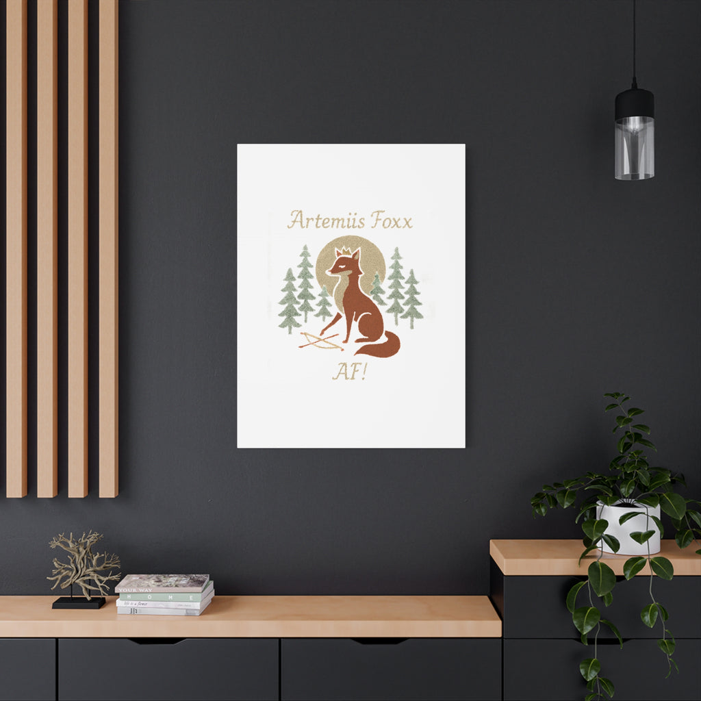 Artemiis Foxx crown fox illustration Matte Canvas