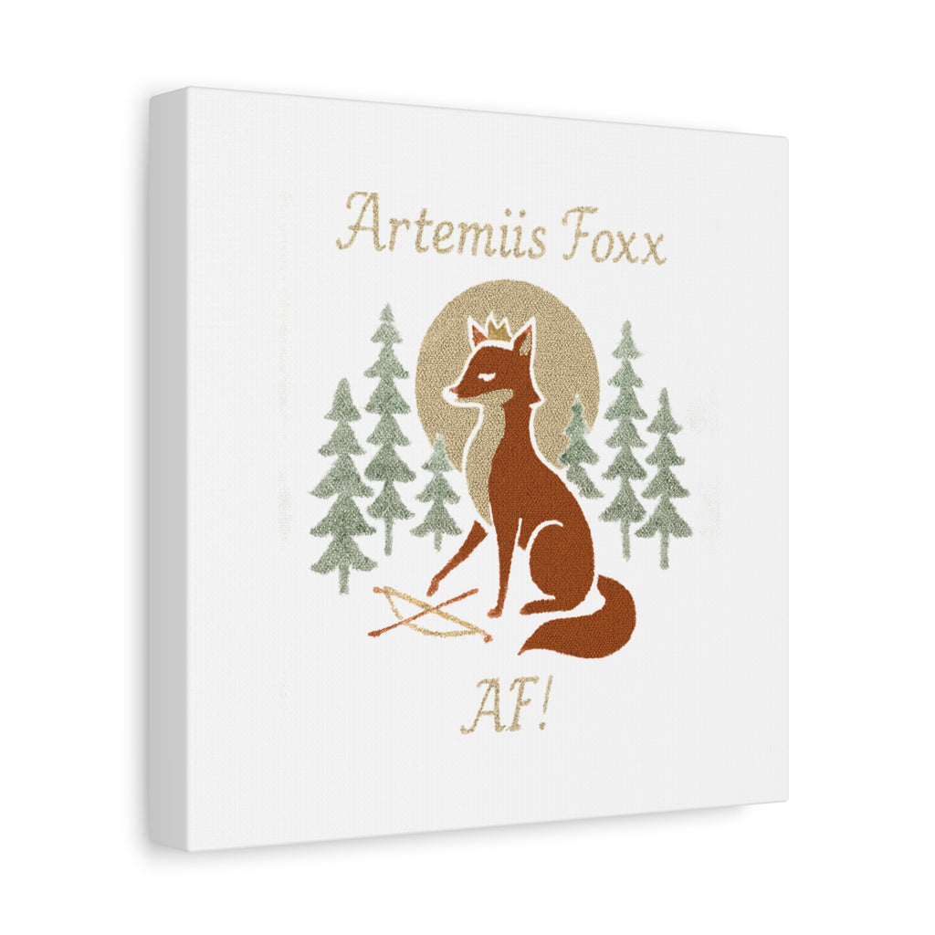 Artemiis Foxx crown fox illustration Matte Canvas