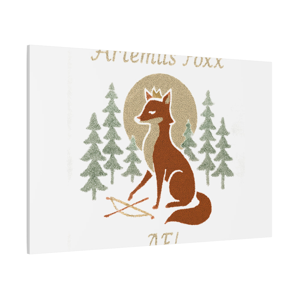 Artemiis Foxx crown fox illustration Matte Canvas