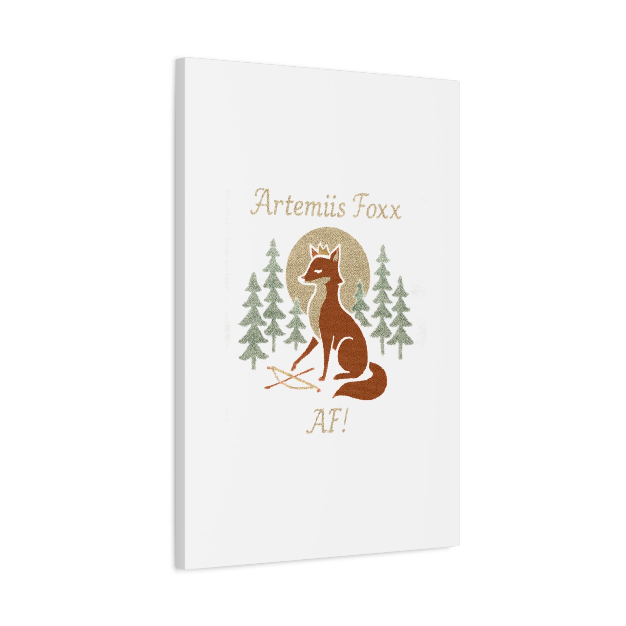 Artemiis Foxx crown fox illustration Matte Canvas