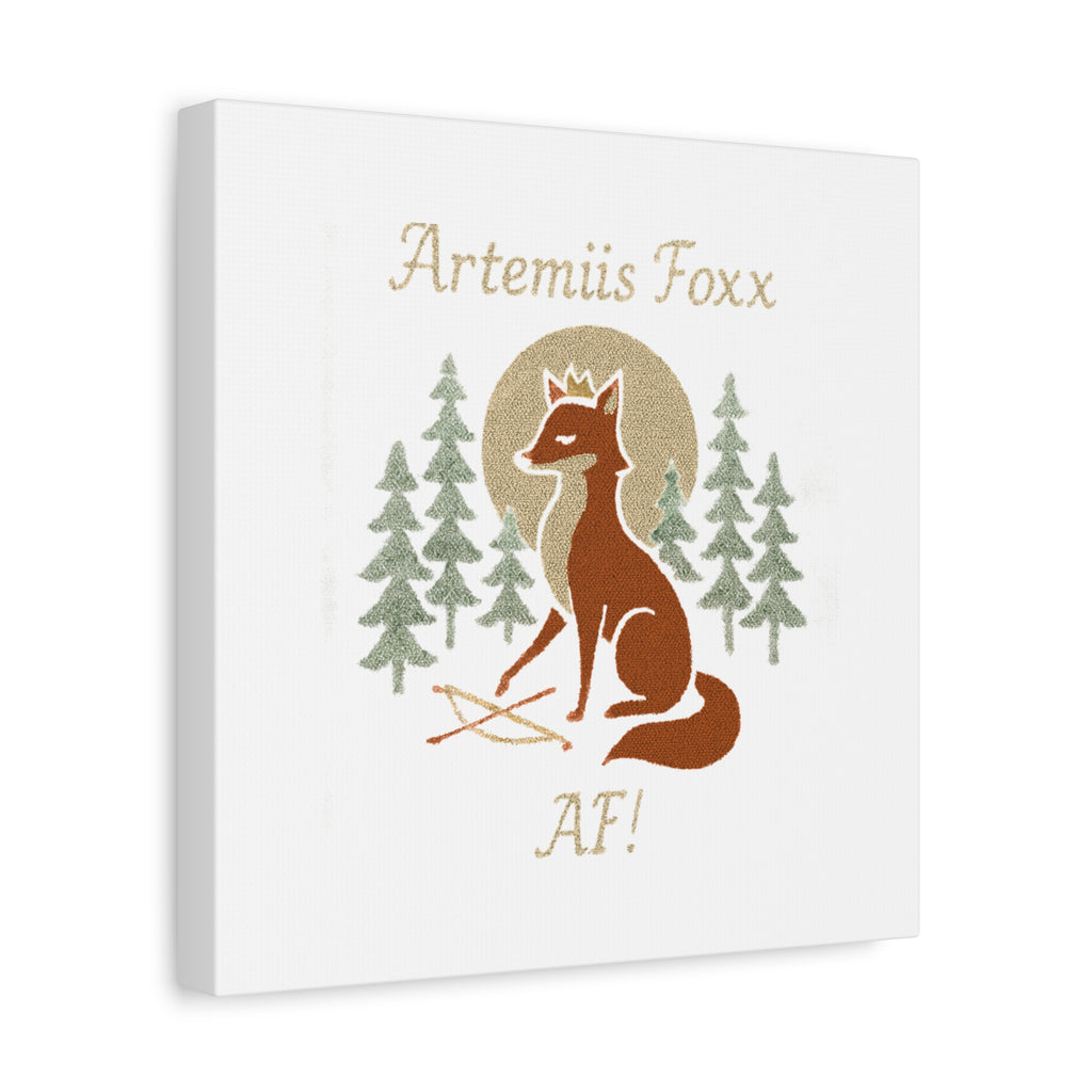 Artemiis Foxx crown fox illustration Matte Canvas