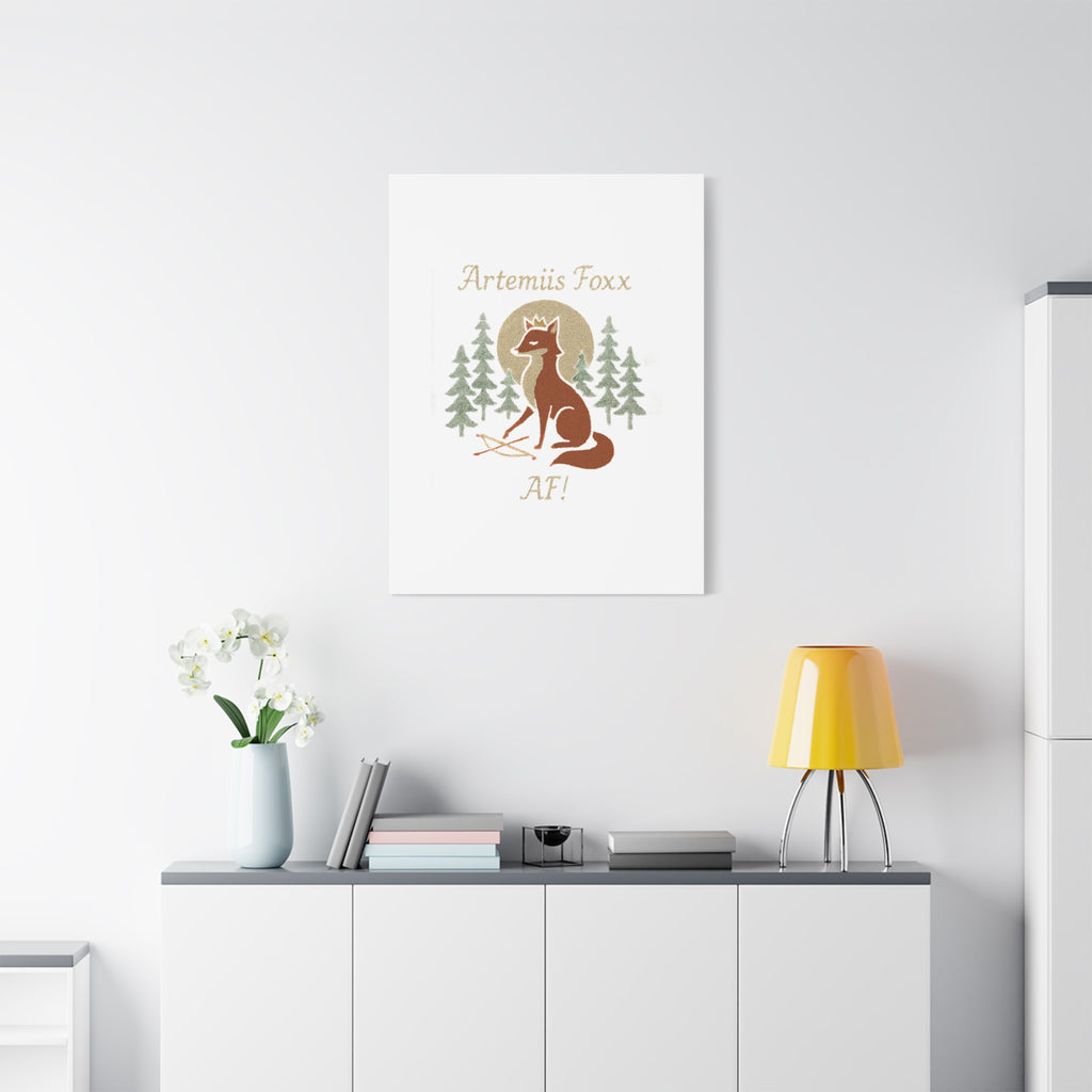 Artemiis Foxx crown fox illustration Matte Canvas