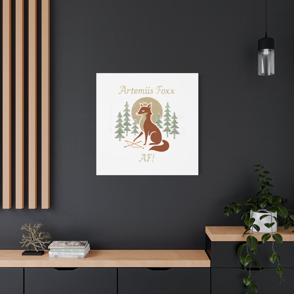 Artemiis Foxx crown fox illustration Matte Canvas