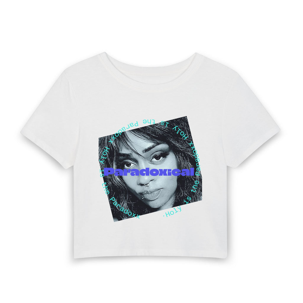 Paradoxical Crop Tee — Women's Graphic Baby Tee featuring 'Paradoxical' Portrait