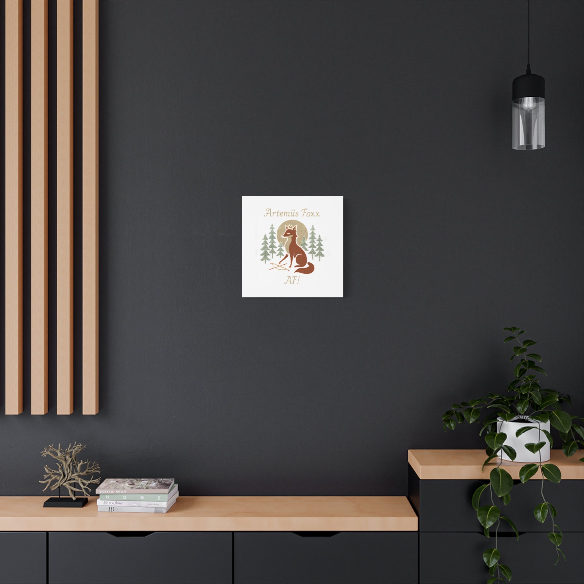 Artemiis Foxx crown fox illustration Matte Canvas