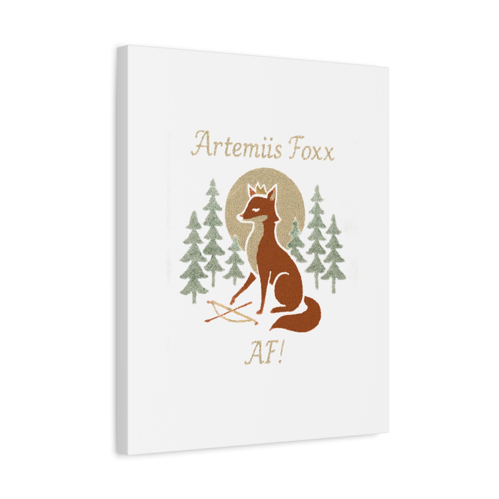 Artemiis Foxx crown fox illustration Matte Canvas