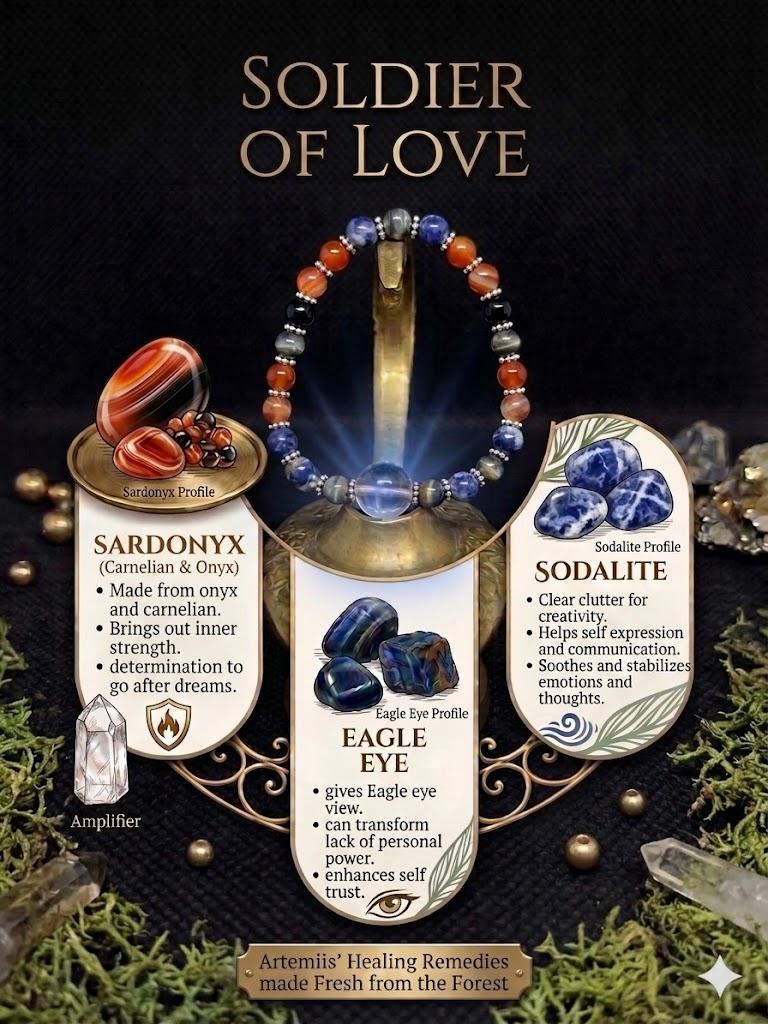 Soldier of Love Bracelet with Sardonyx & Sodalite