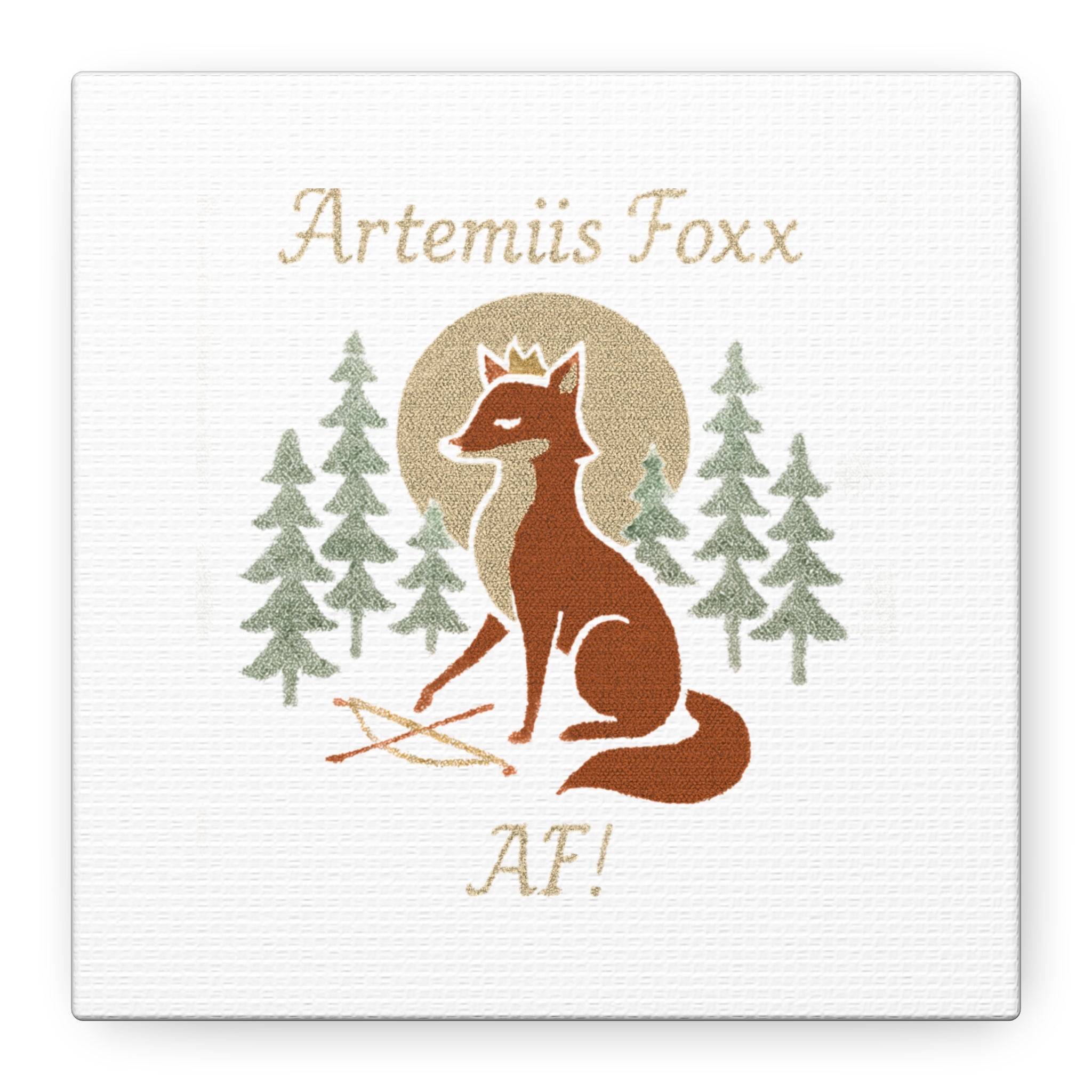 Artemiis Foxx crown fox illustration Matte Canvas