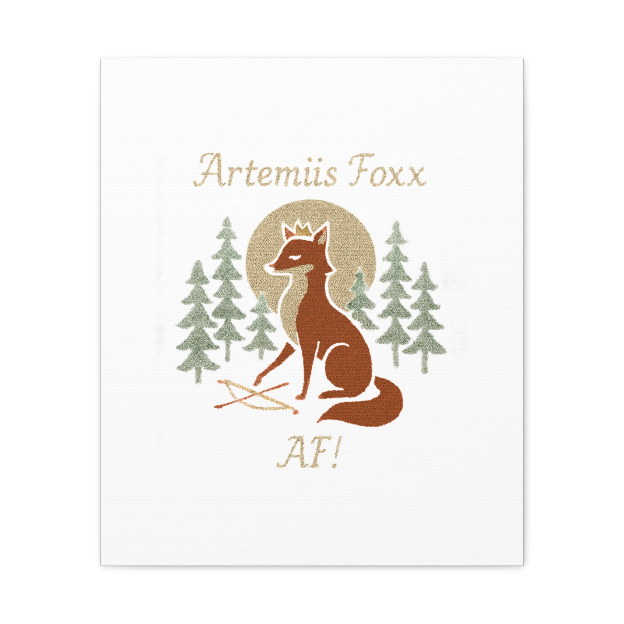 Artemiis Foxx crown fox illustration Matte Canvas