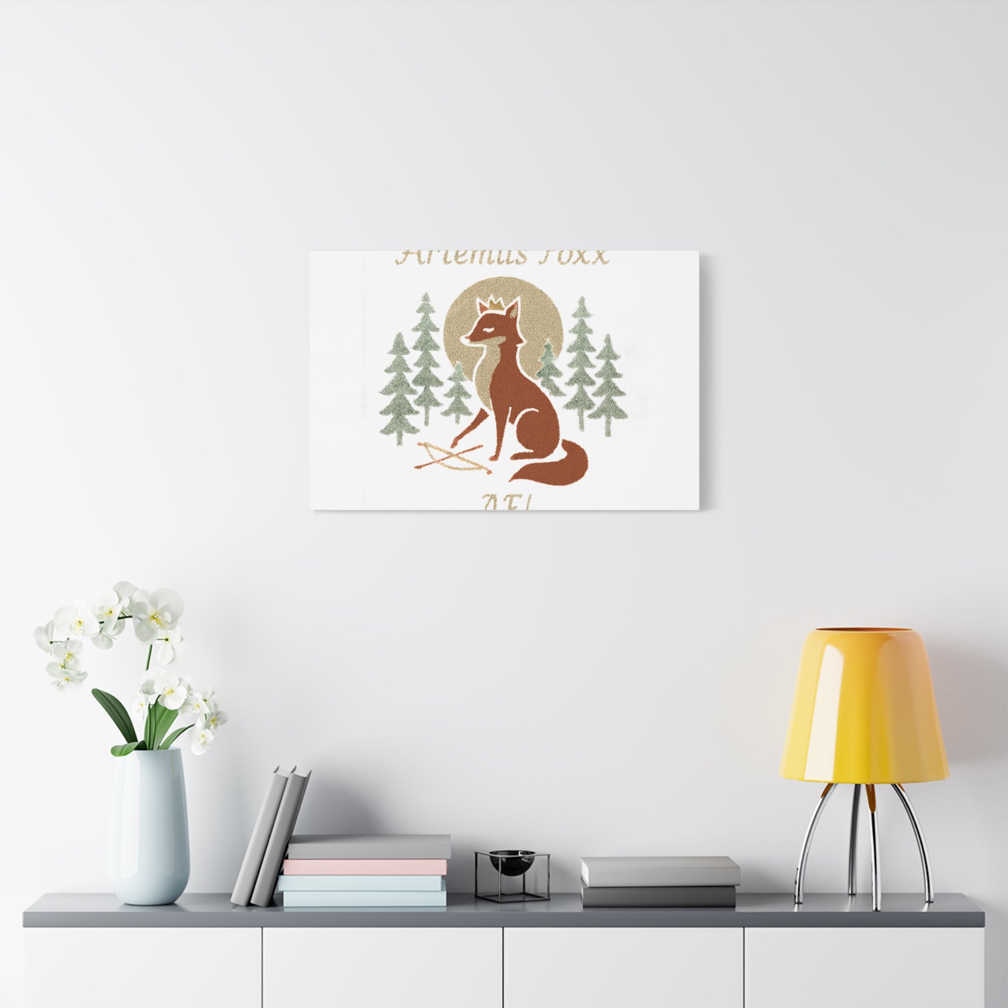 Artemiis Foxx crown fox illustration Matte Canvas