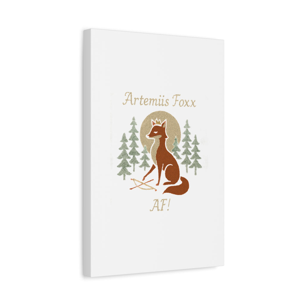 Artemiis Foxx crown fox illustration Matte Canvas