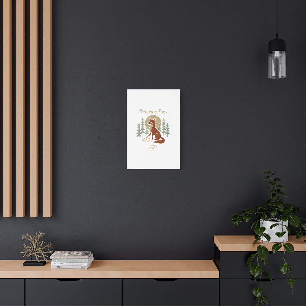 Artemiis Foxx crown fox illustration Matte Canvas