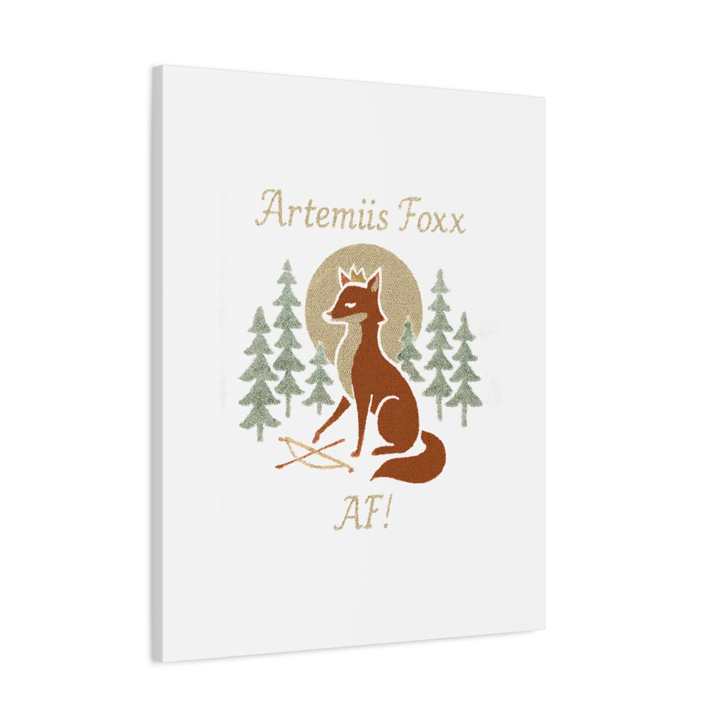 Artemiis Foxx crown fox illustration Matte Canvas