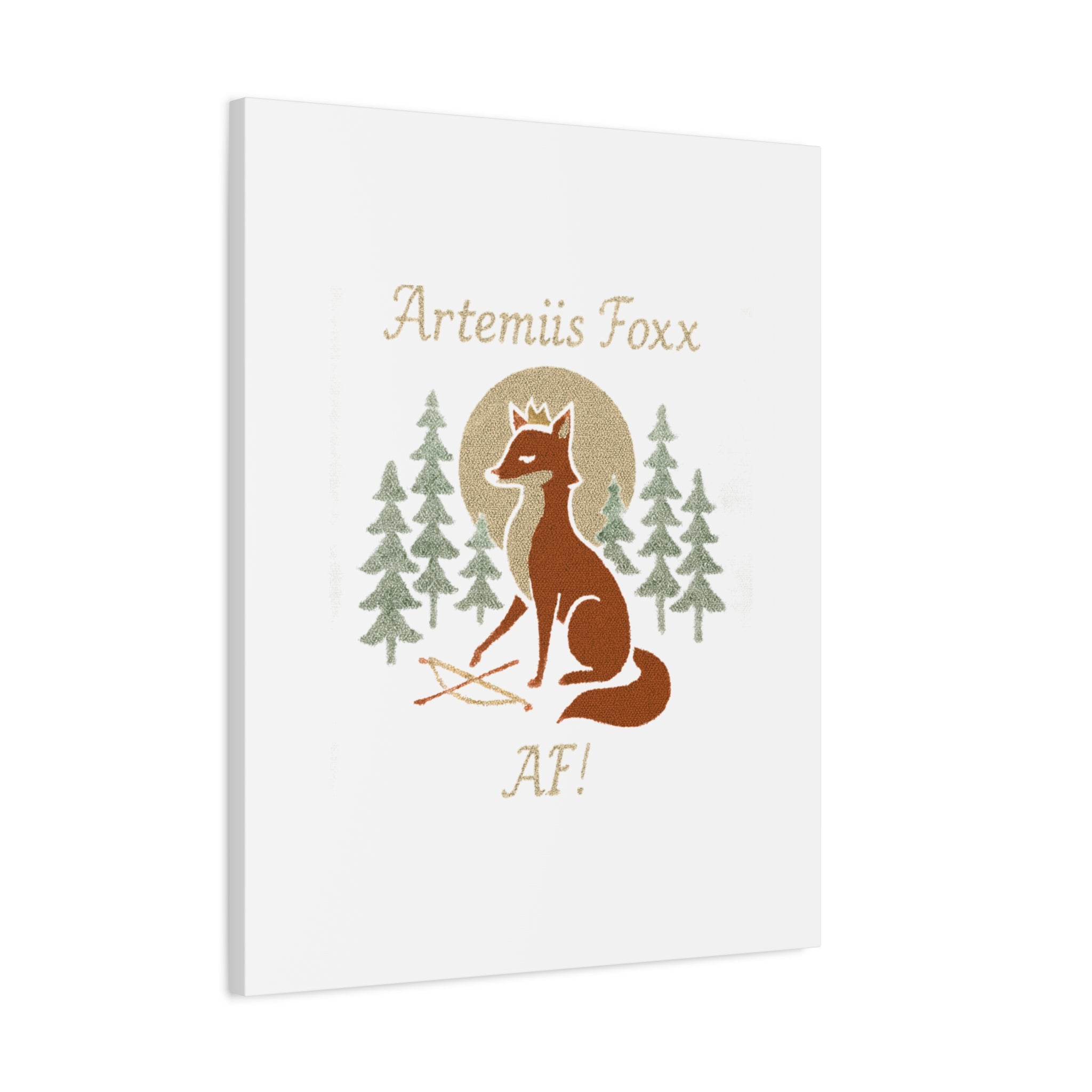 Artemiis Foxx crown fox illustration Matte Canvas