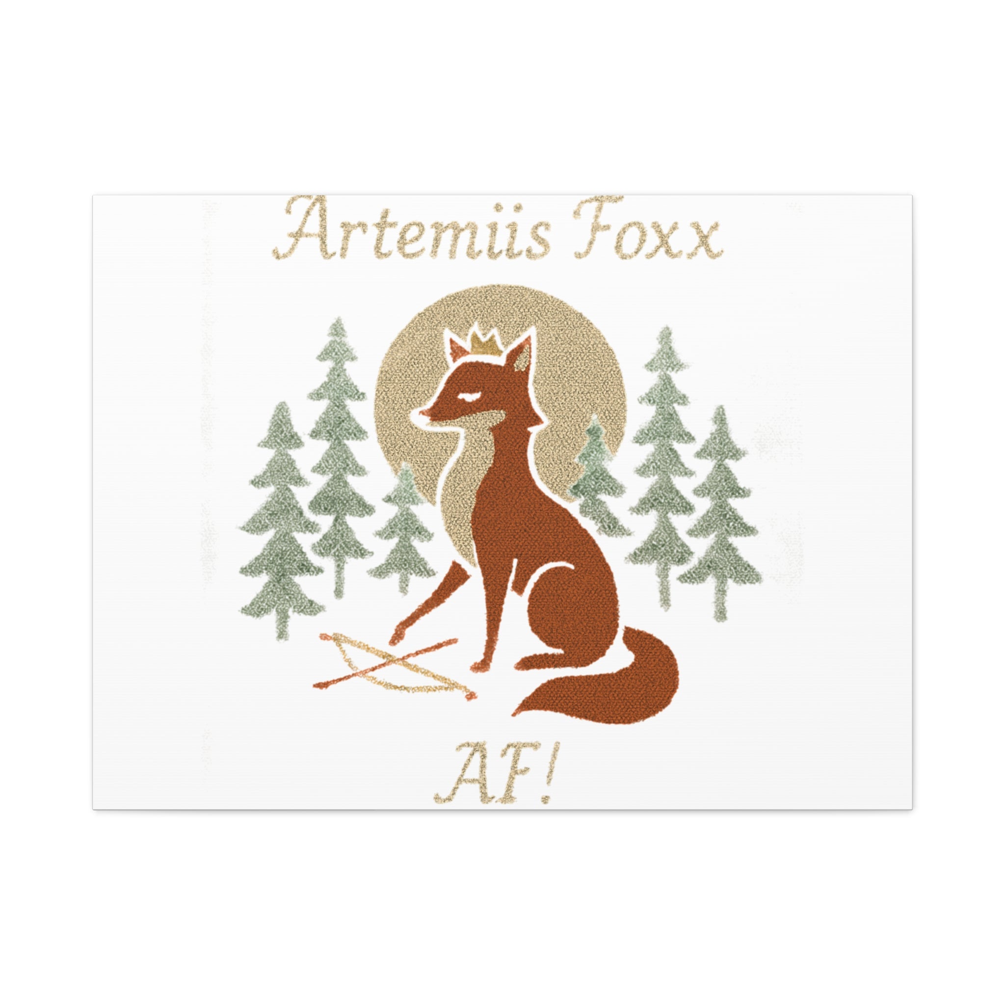 Artemiis Foxx crown fox illustration Matte Canvas