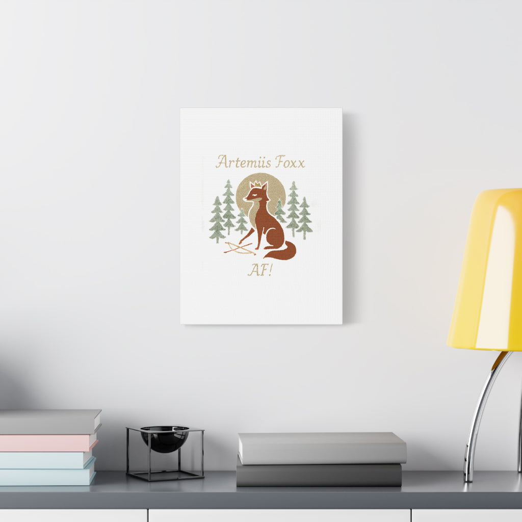 Artemiis Foxx crown fox illustration Matte Canvas