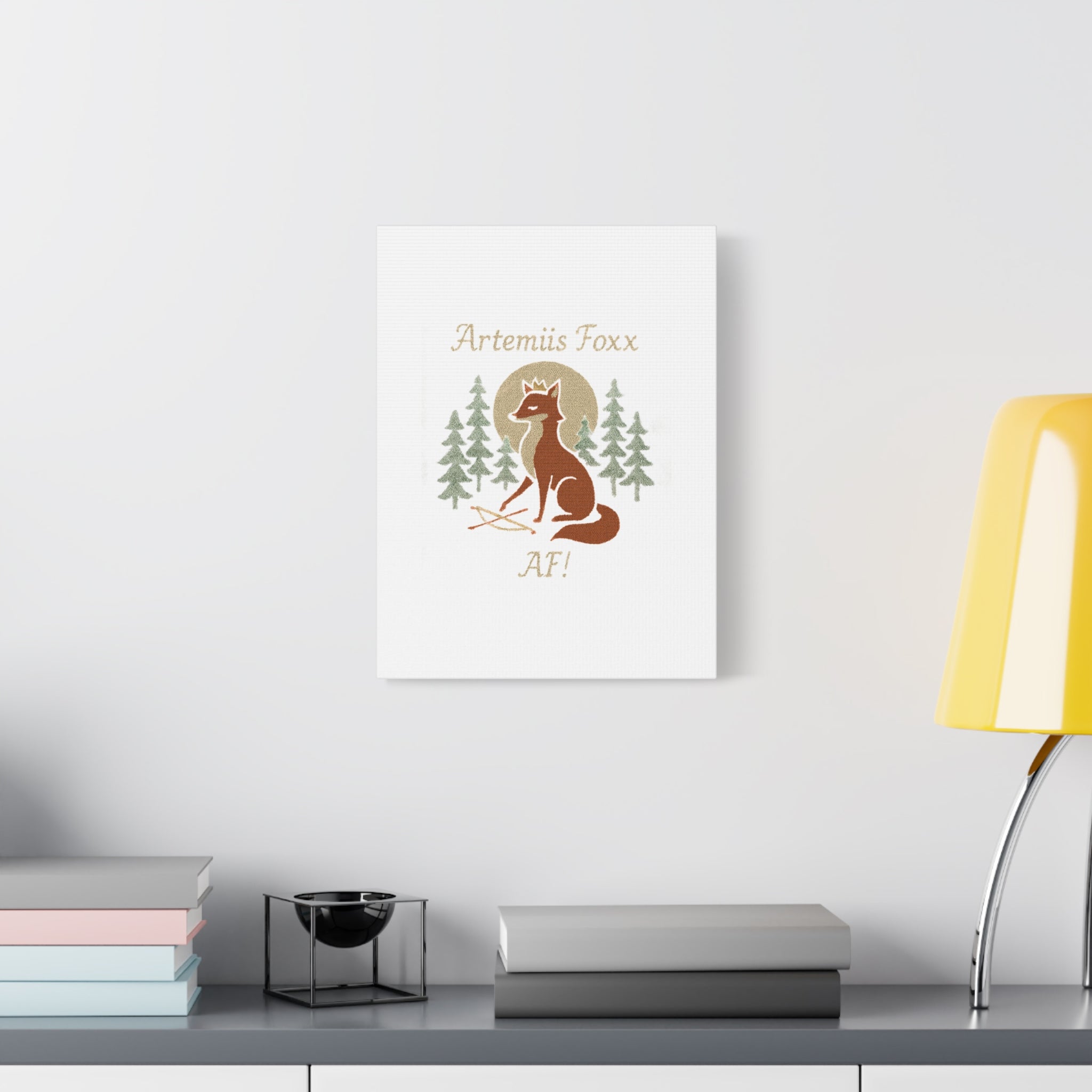 Artemiis Foxx crown fox illustration Matte Canvas