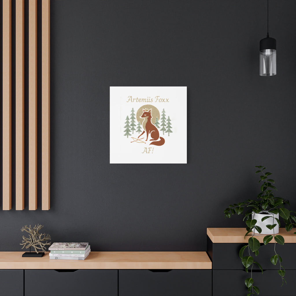 Artemiis Foxx crown fox illustration Matte Canvas