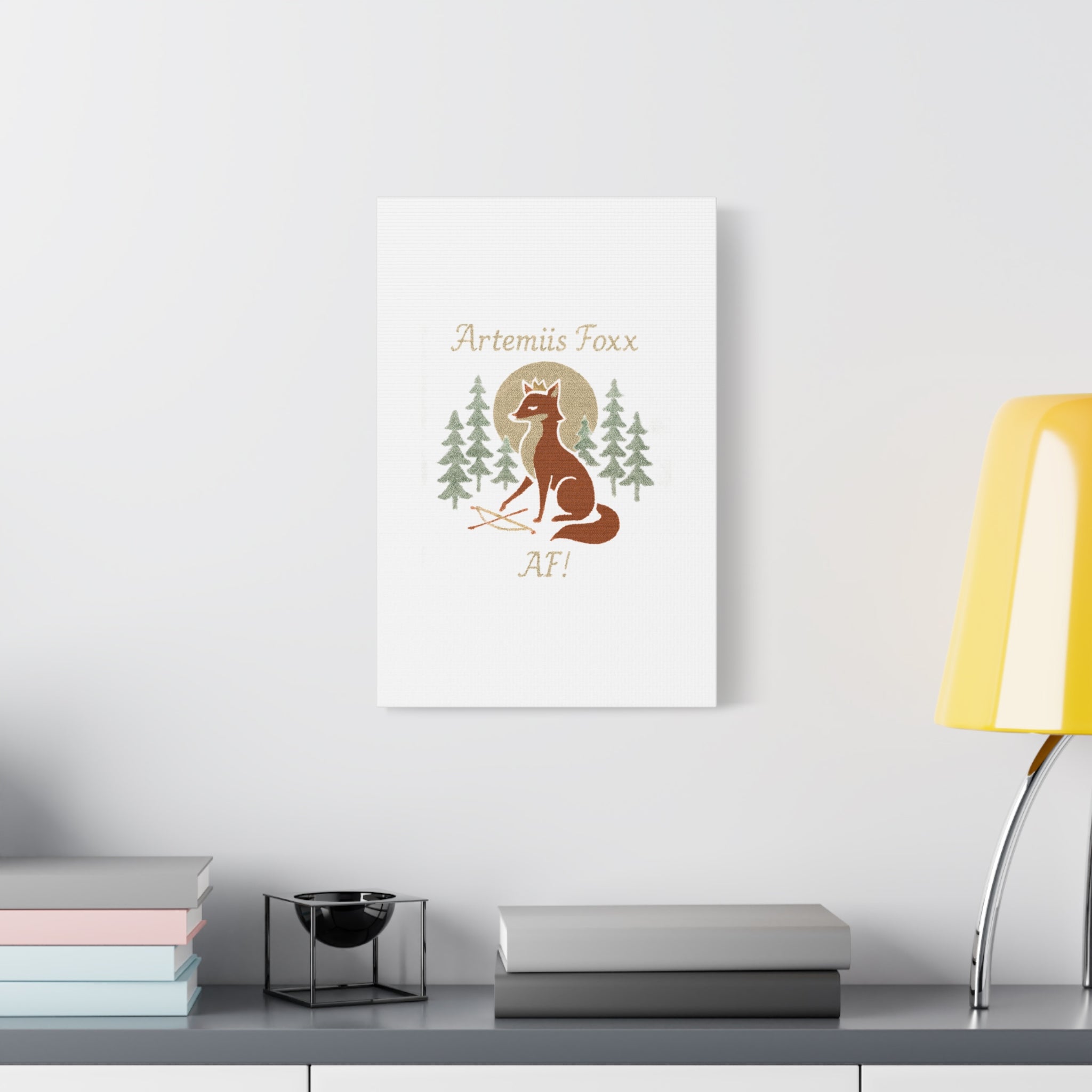 Artemiis Foxx crown fox illustration Matte Canvas