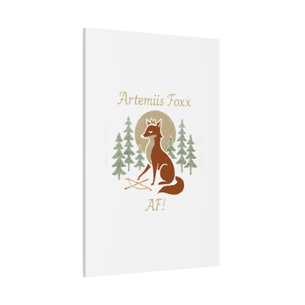 Artemiis Foxx crown fox illustration Matte Canvas