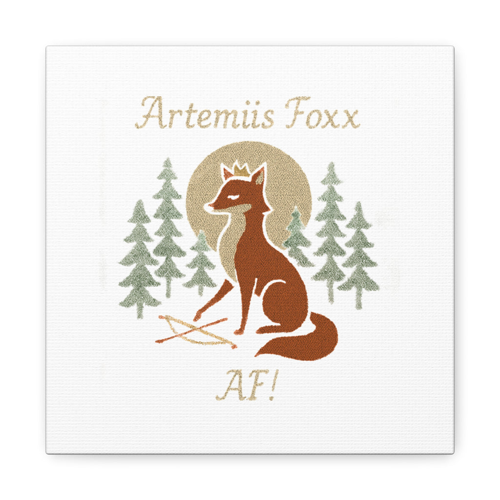 Artemiis Foxx crown fox illustration Matte Canvas