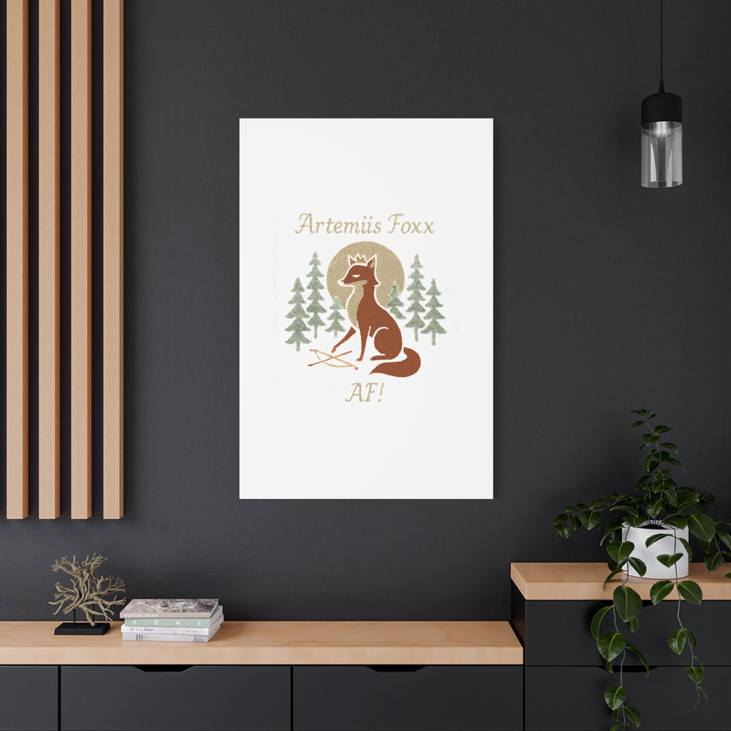 Artemiis Foxx crown fox illustration Matte Canvas