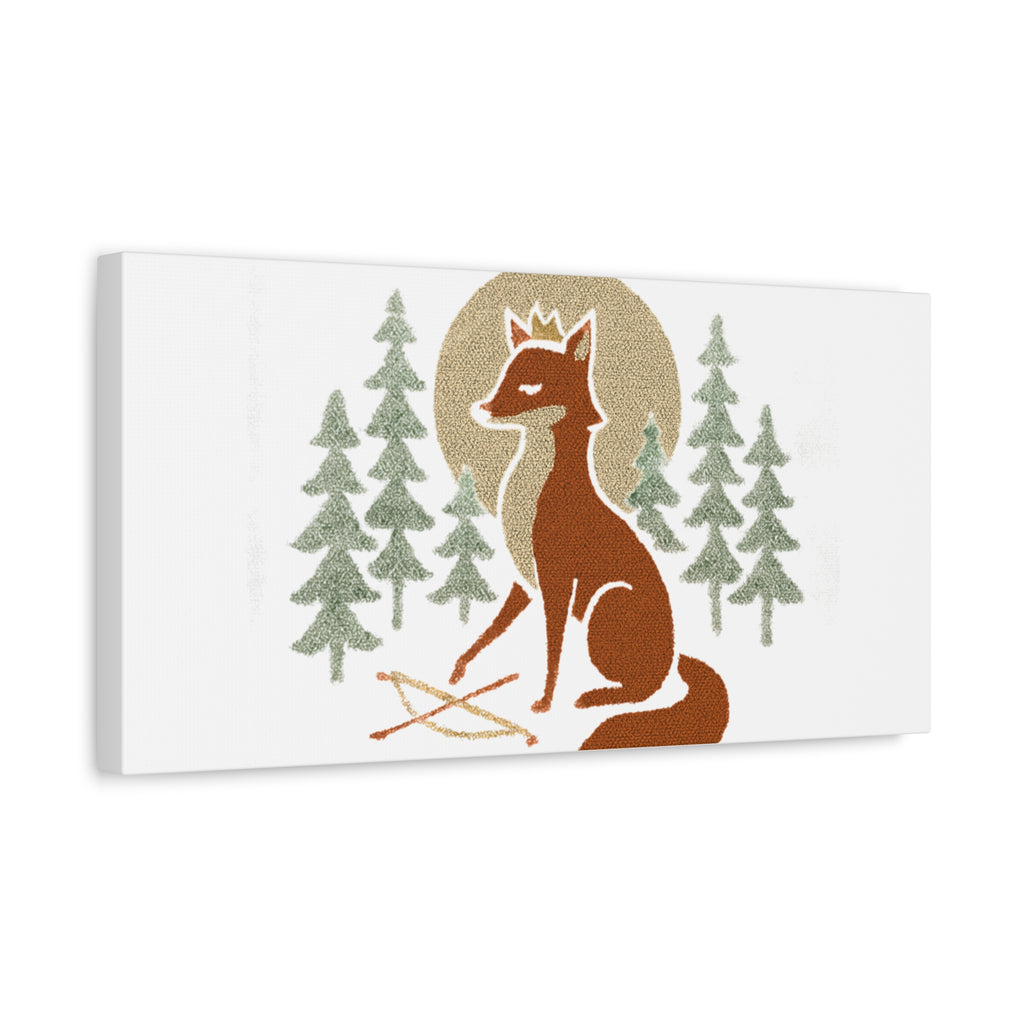 Artemiis Foxx crown fox illustration Matte Canvas