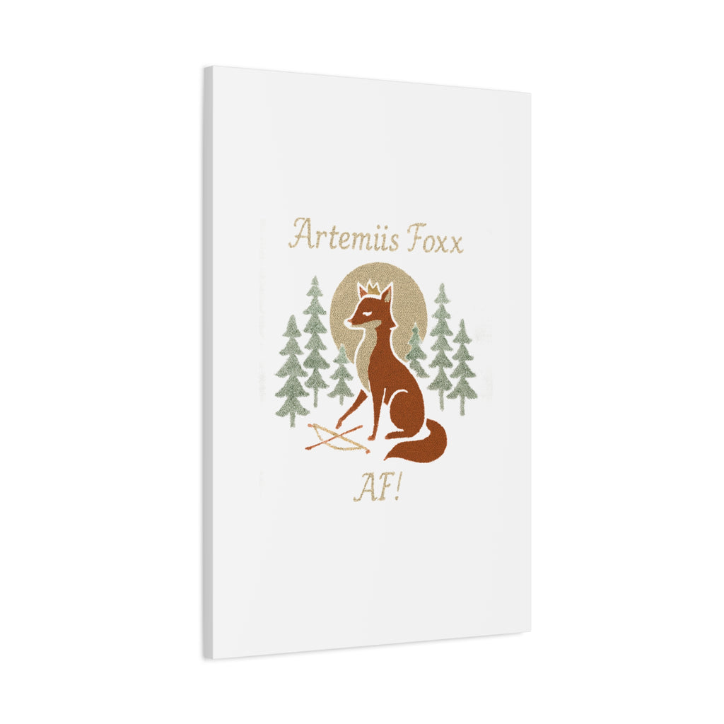 Artemiis Foxx crown fox illustration Matte Canvas