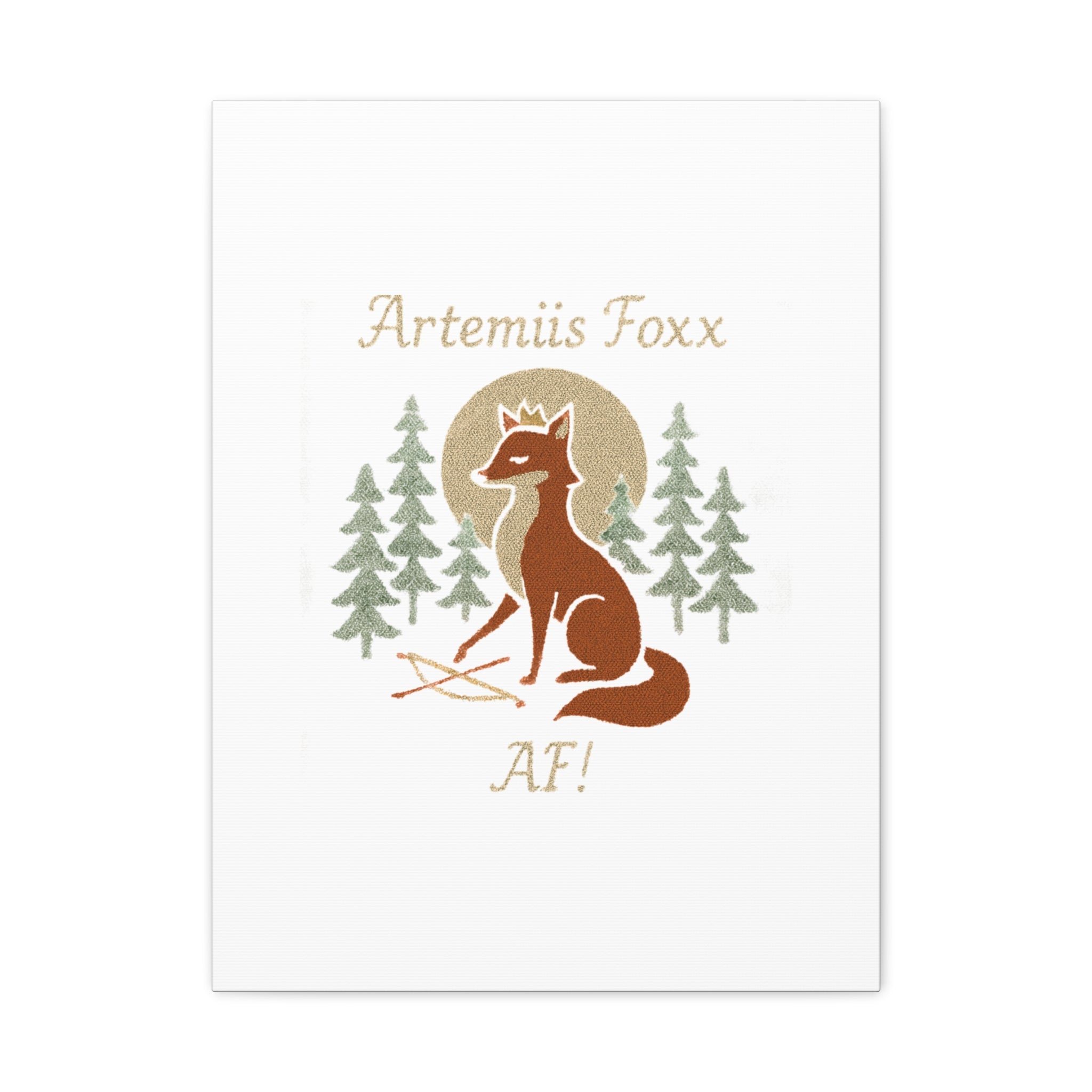 Artemiis Foxx crown fox illustration Matte Canvas