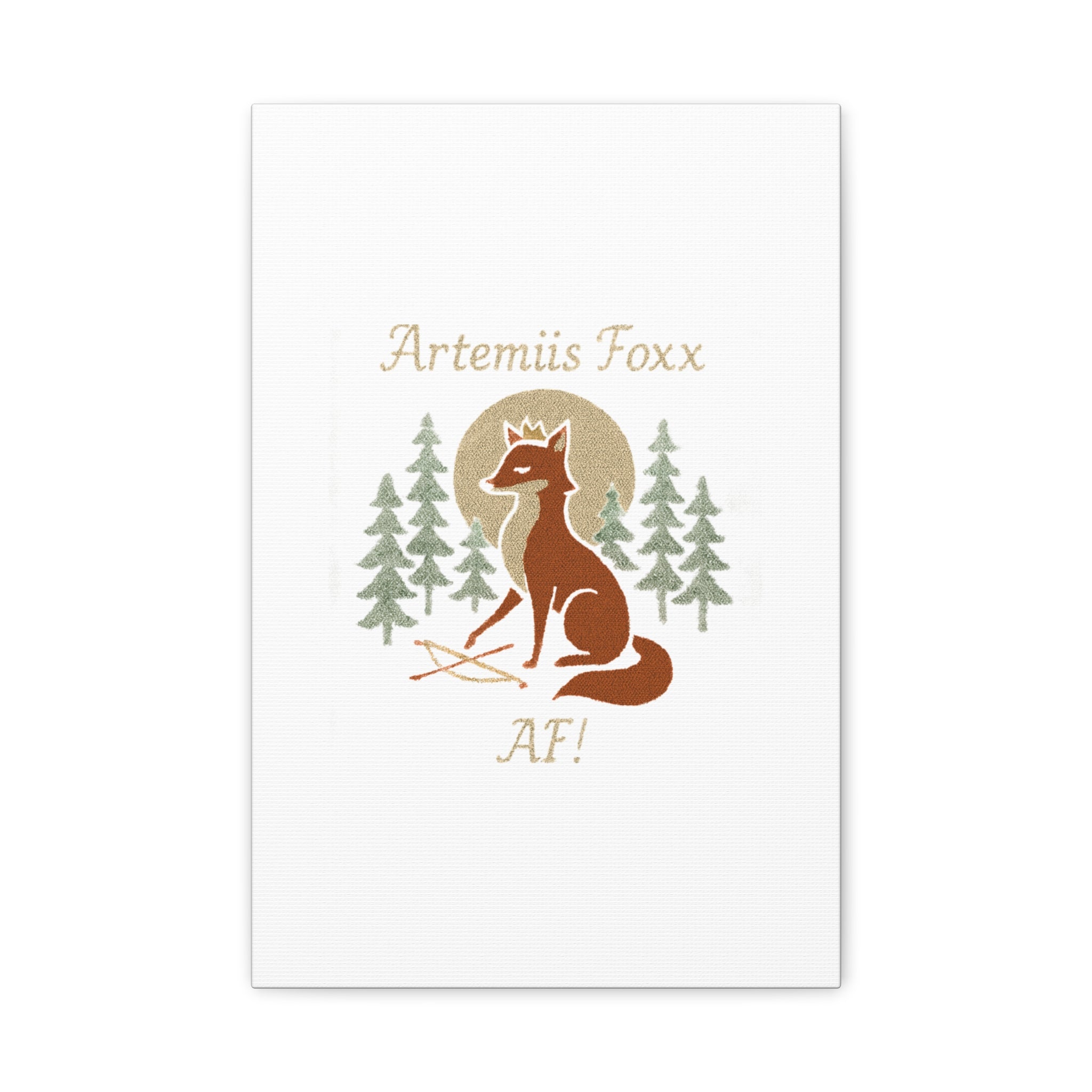 Artemiis Foxx crown fox illustration Matte Canvas