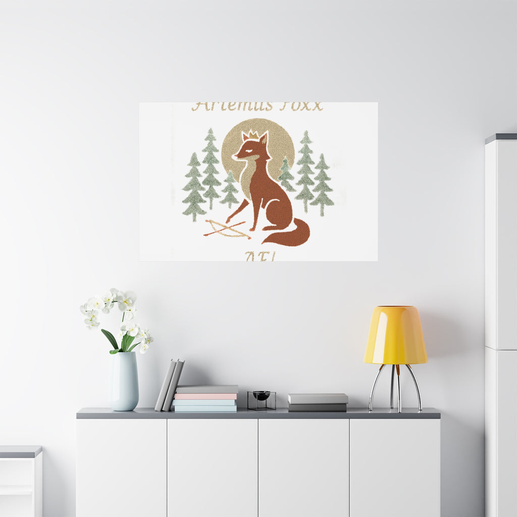 Artemiis Foxx crown fox illustration Matte Canvas