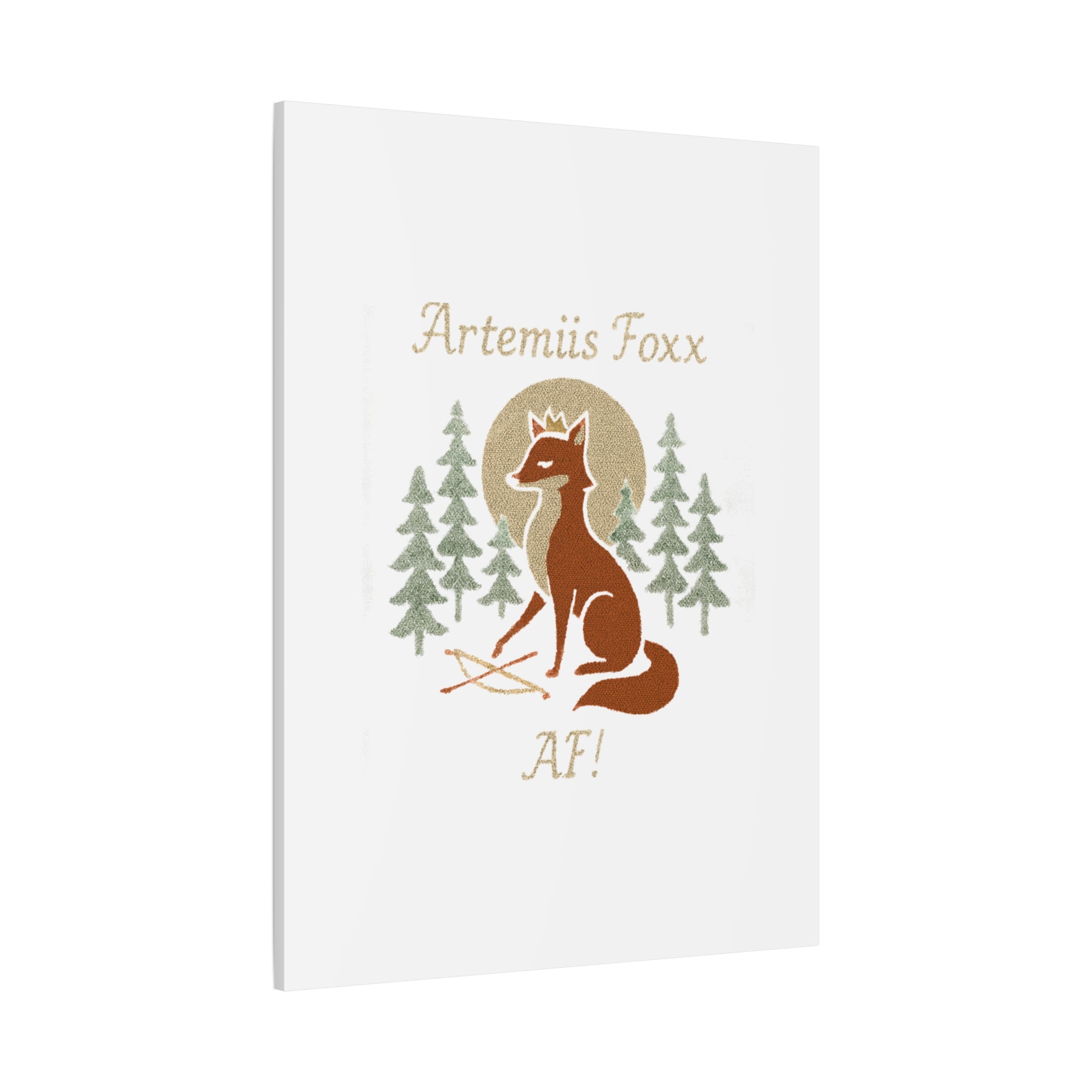 Artemiis Foxx crown fox illustration Matte Canvas