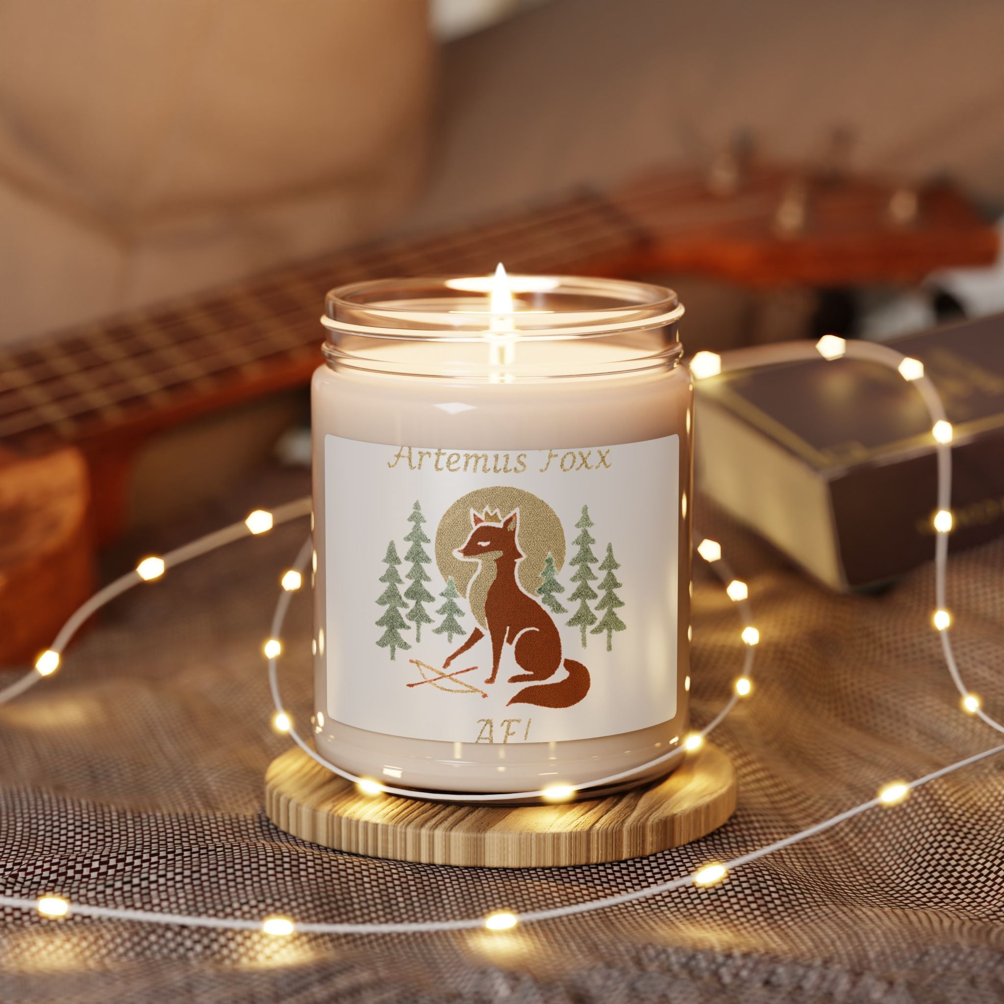 Fox Illustration Candle | Woodland Fox Soy Candle, 9oz